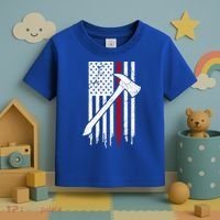 Firefighter Thin Red Line American Flag Gift Toddler T-Shirt thumb 3
