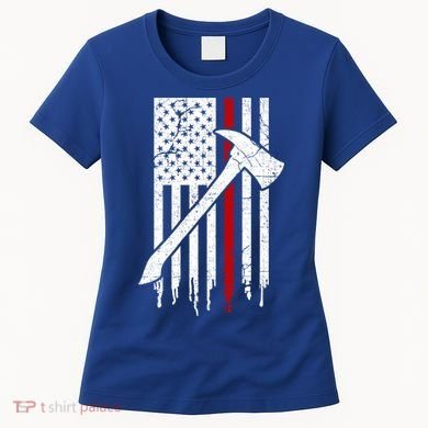 Firefighter Thin Red Line American Flag Gift Women's T-Shirt