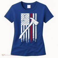Firefighter Thin Red Line American Flag Gift Women's T-Shirt thumb 0