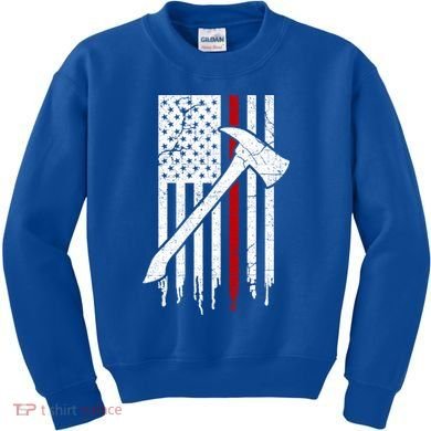 Firefighter Thin Red Line American Flag Gift Kids Sweatshirt