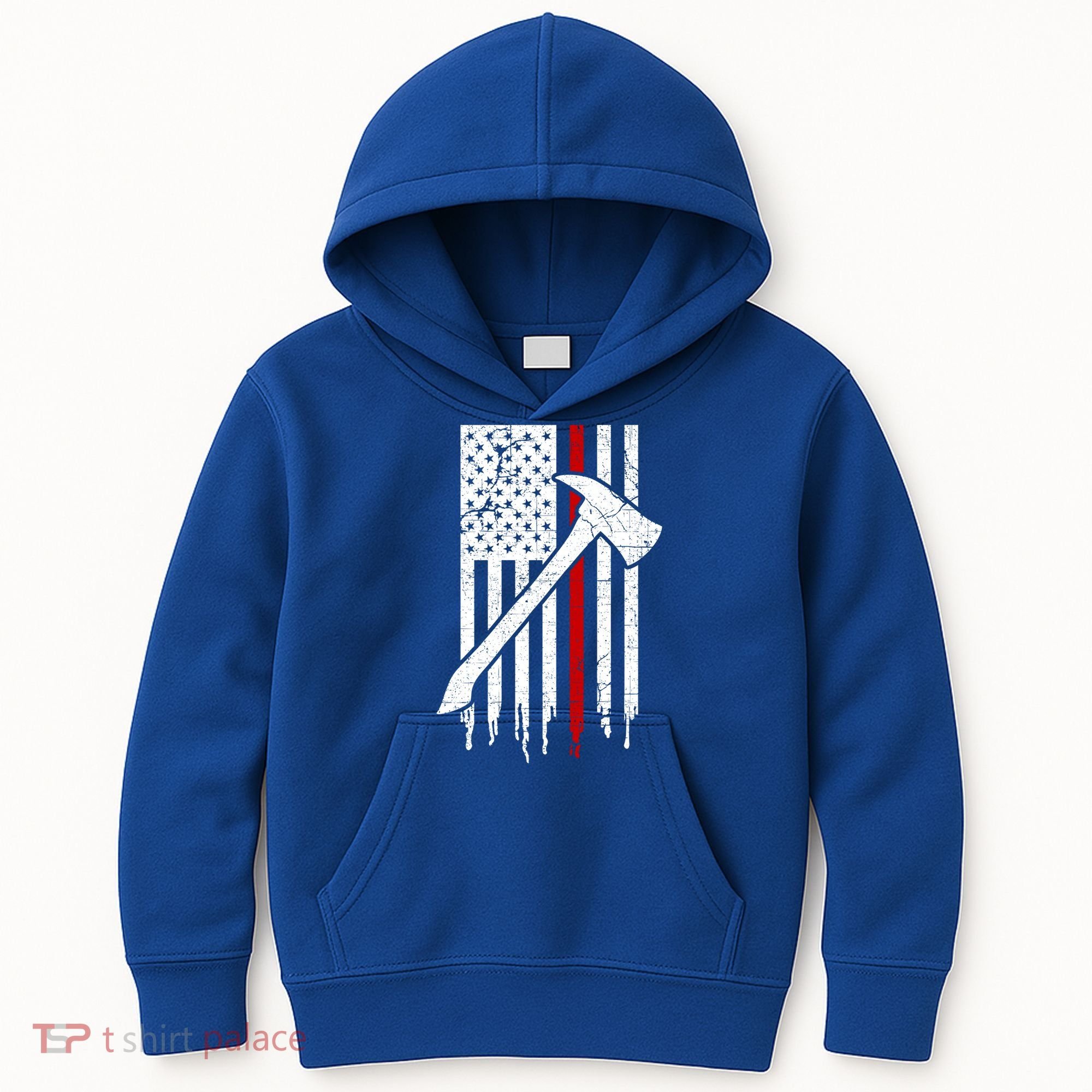 Firefighter Thin Red Line American Flag Gift Kids Hoodie