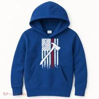 Firefighter Thin Red Line American Flag Gift Kids Hoodie thumb 0