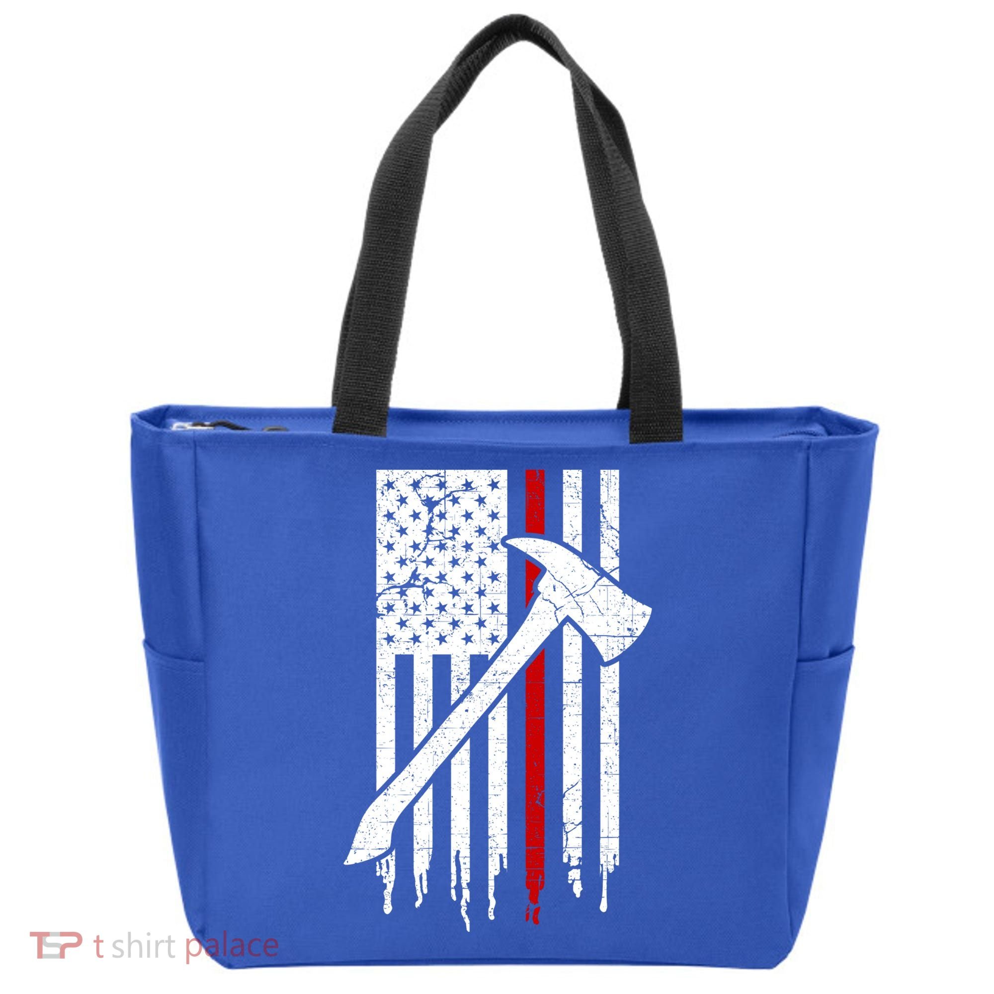 Firefighter Thin Red Line American Flag Gift Tote Bag