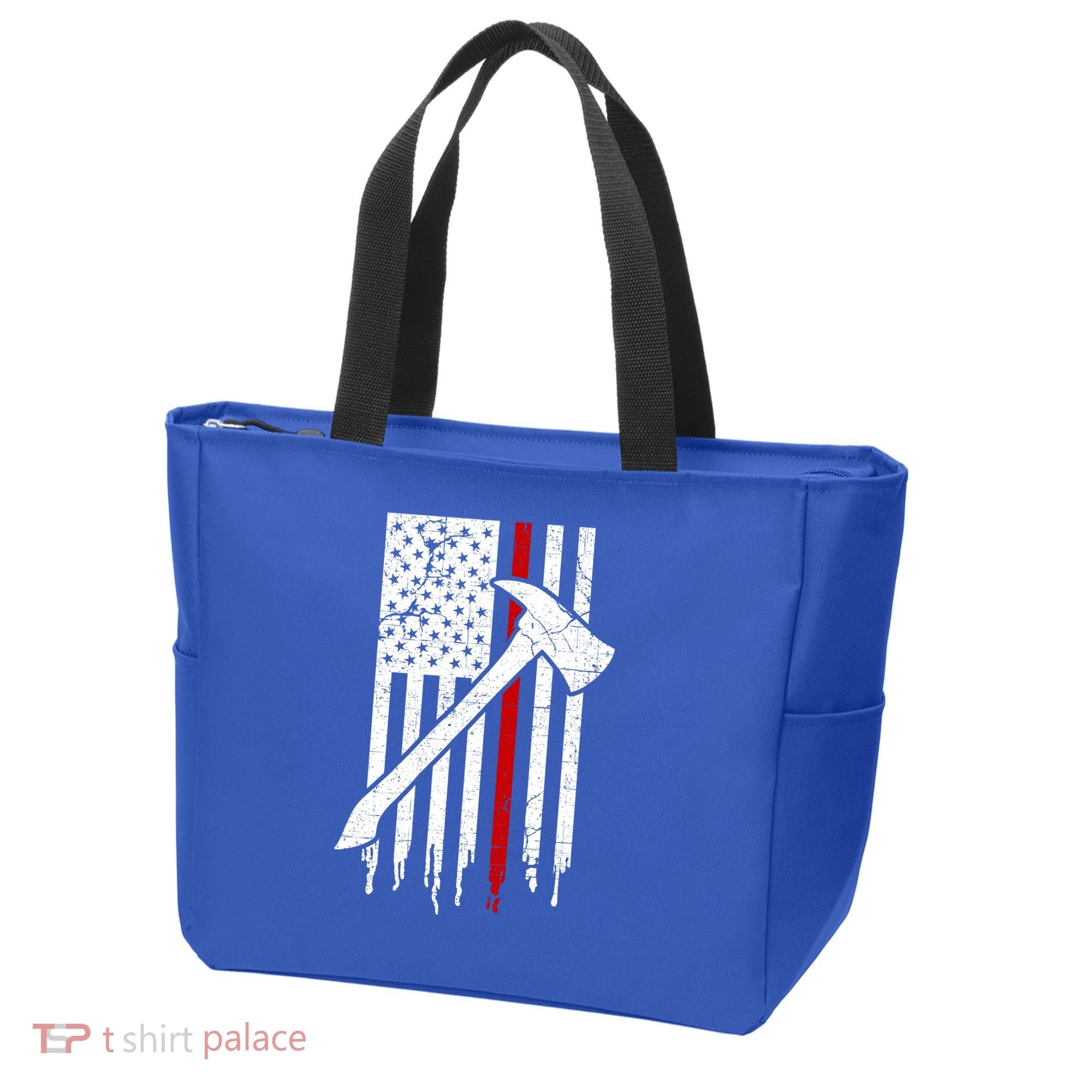 Firefighter Thin Red Line American Flag Gift Tote Bag