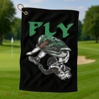 Fly The Reverse Hurdle Golf Towel thumb 1