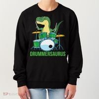 Funny T Rex Percussion Drummersaurus Drummer Gift Drums Women's Sweatshirt thumb 0