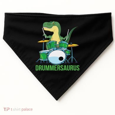 Funny T Rex Percussion Drummersaurus Drummer Gift Drums USA-Made Doggie Bandana