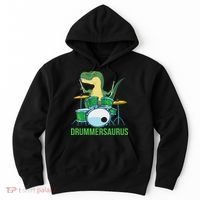 Funny T Rex Percussion Drummersaurus Drummer Gift Drums Hoodie thumb 0