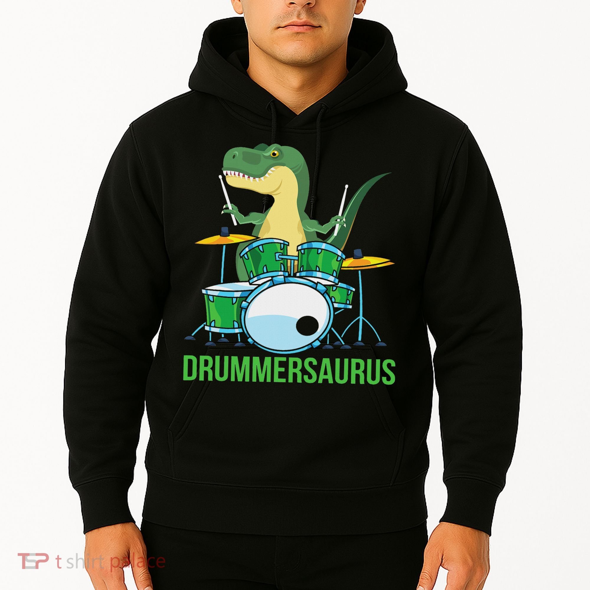 Funny T Rex Percussion Drummersaurus Drummer Gift Drums Hoodie