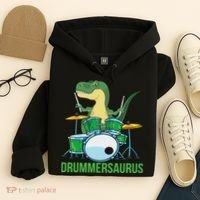 Funny T Rex Percussion Drummersaurus Drummer Gift Drums Hoodie thumb 4
