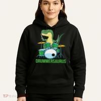 Funny T Rex Percussion Drummersaurus Drummer Gift Drums Hoodie thumb 5