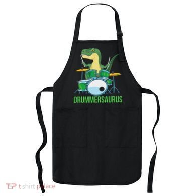 Funny T Rex Percussion Drummersaurus Drummer Gift Drums Apron