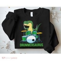 Funny T Rex Percussion Drummersaurus Drummer Gift Drums Sweatshirt thumb 2