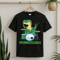Funny T Rex Percussion Drummersaurus Drummer Gift Drums T-Shirt thumb 2