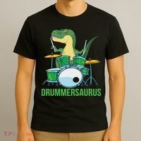 Funny T Rex Percussion Drummersaurus Drummer Gift Drums T-Shirt thumb 3