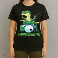 Funny T Rex Percussion Drummersaurus Drummer Gift Drums T-Shirt thumb 4