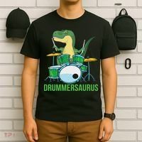 Funny T Rex Percussion Drummersaurus Drummer Gift Drums T-Shirt thumb 6