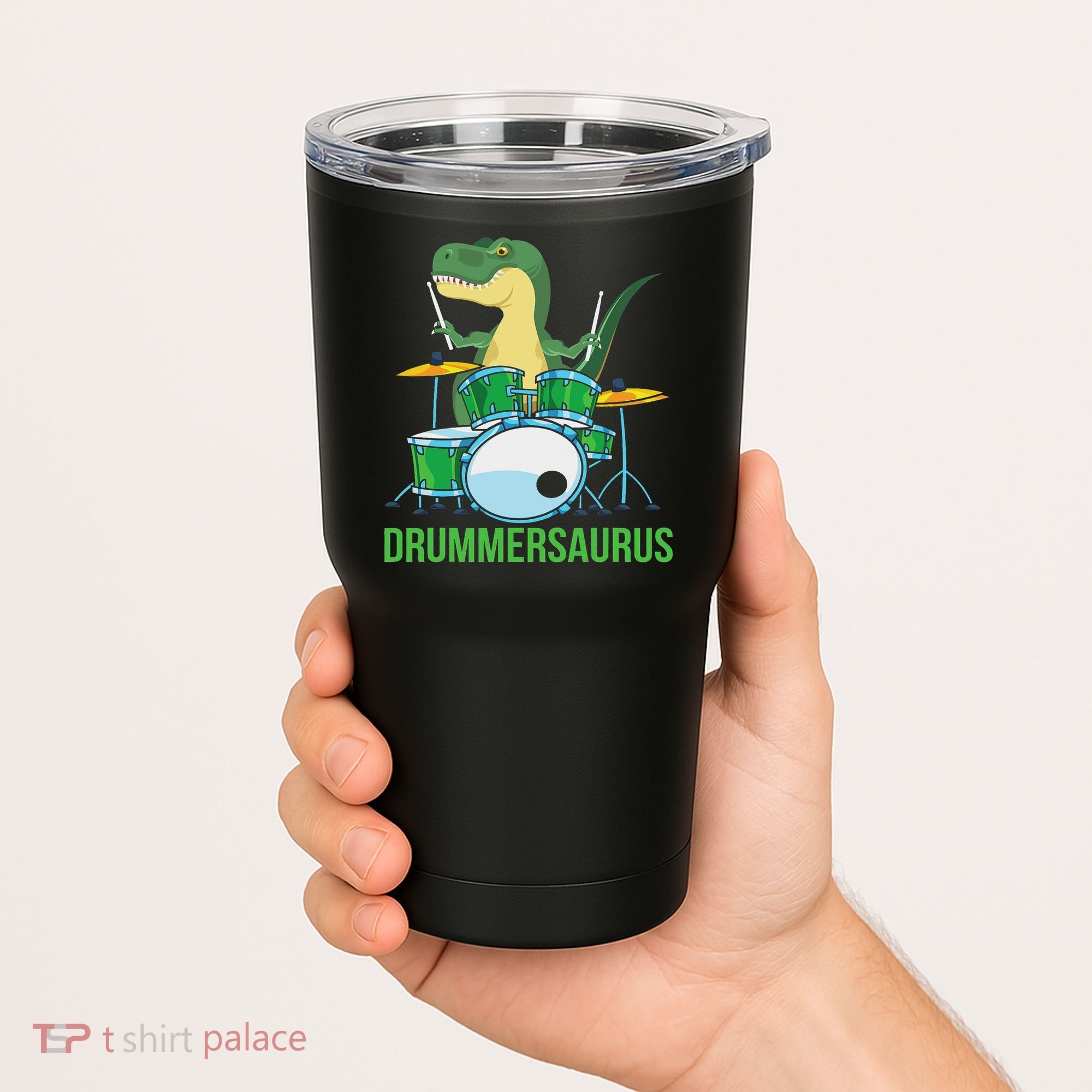 Funny T Rex Percussion Drummersaurus Drummer Gift Drums Tumbler