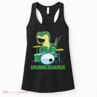 Funny T Rex Percussion Drummersaurus Drummer Gift Drums Women's Tank Top thumb 0