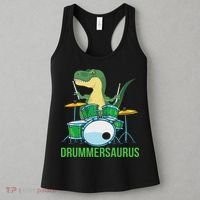Funny T Rex Percussion Drummersaurus Drummer Gift Drums Women's Tank Top thumb 3