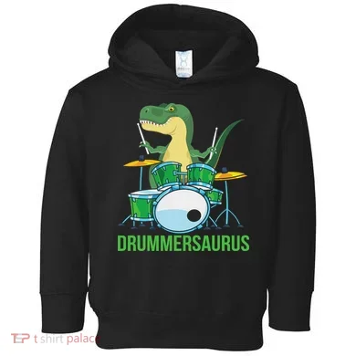 Funny T Rex Percussion Drummersaurus Drummer Gift Drums Toddler Hoodie