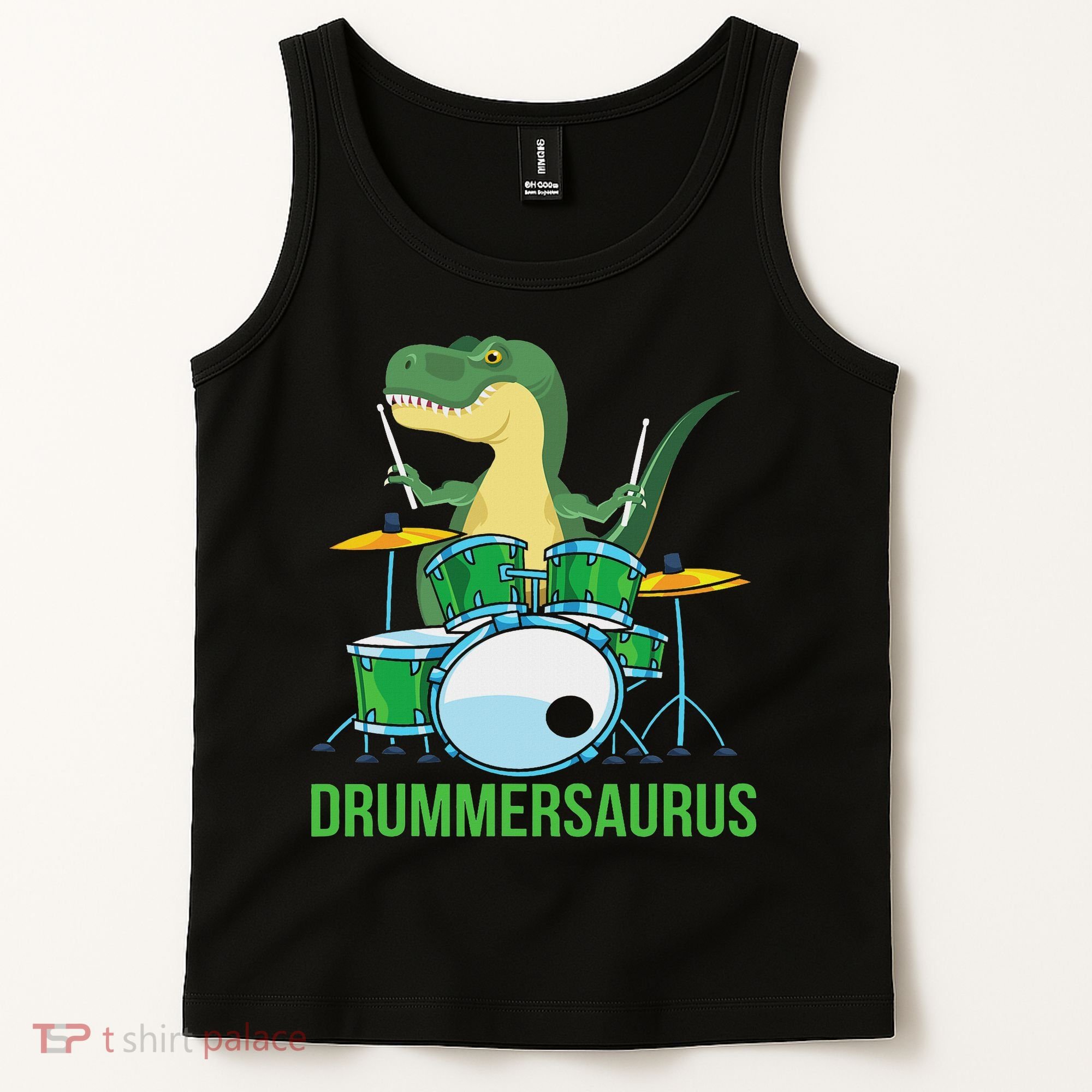 Funny T Rex Percussion Drummersaurus Drummer Gift Drums Tank Top