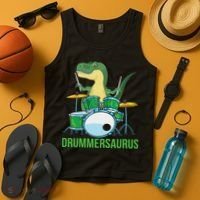 Funny T Rex Percussion Drummersaurus Drummer Gift Drums Tank Top thumb 4