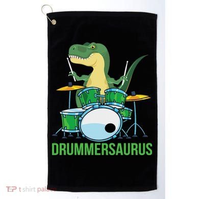 Funny T Rex Percussion Drummersaurus Drummer Gift Drums Golf Towel