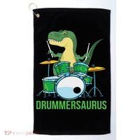 Funny T Rex Percussion Drummersaurus Drummer Gift Drums Golf Towel thumb 0