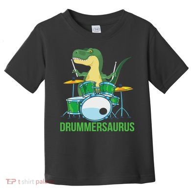 Funny T Rex Percussion Drummersaurus Drummer Gift Drums Toddler T-Shirt