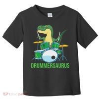 Funny T Rex Percussion Drummersaurus Drummer Gift Drums Toddler T-Shirt thumb 0