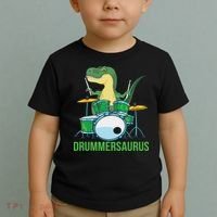 Funny T Rex Percussion Drummersaurus Drummer Gift Drums Toddler T-Shirt thumb 2