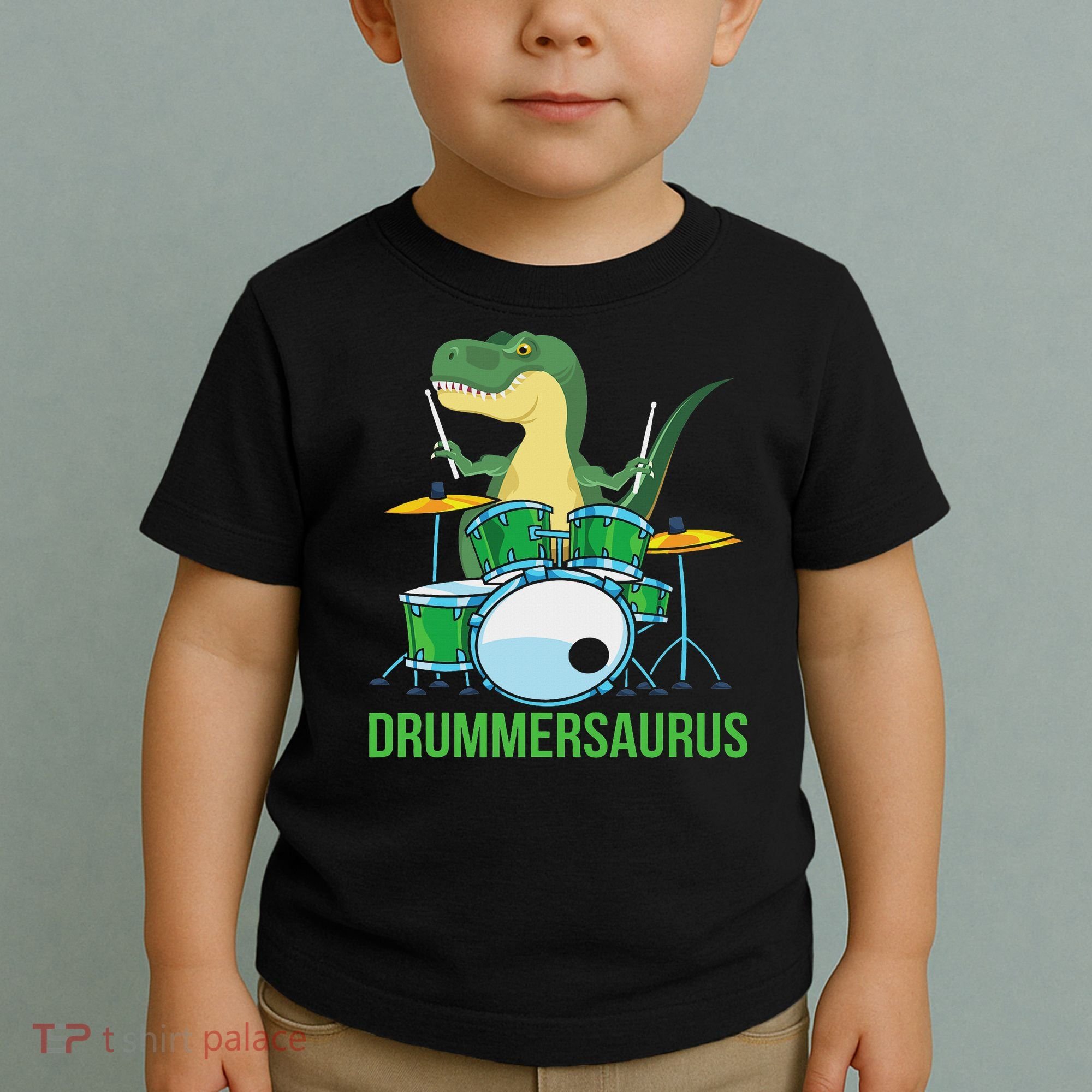 Funny T Rex Percussion Drummersaurus Drummer Gift Drums Toddler T-Shirt