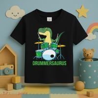 Funny T Rex Percussion Drummersaurus Drummer Gift Drums Toddler T-Shirt thumb 3