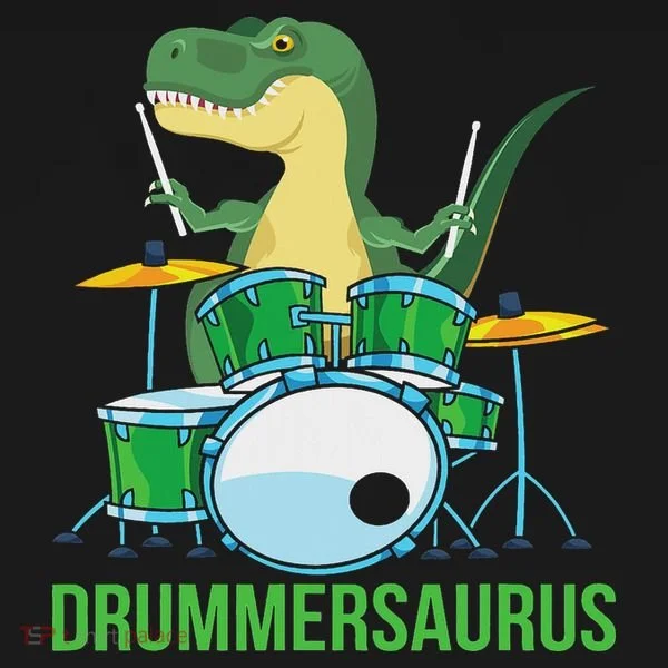 Funny T Rex Percussion Drummersaurus Drummer Gift Drums Women's Long Sleeve Shirt