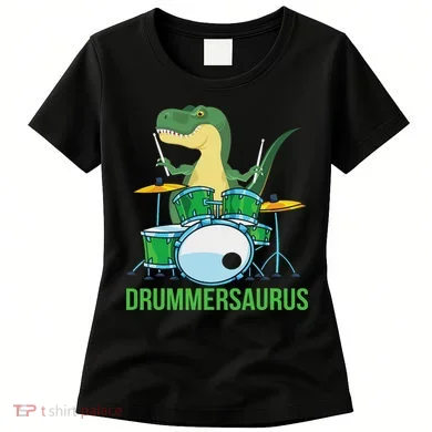 Funny T Rex Percussion Drummersaurus Drummer Gift Drums Women's T-Shirt