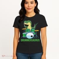 Funny T Rex Percussion Drummersaurus Drummer Gift Drums Women's T-Shirt thumb 4