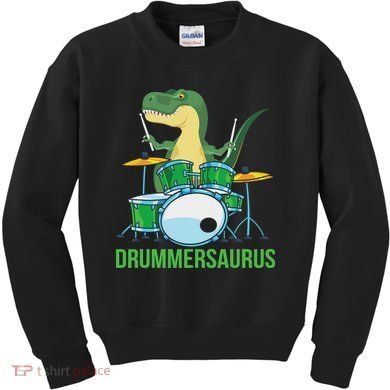 Funny T Rex Percussion Drummersaurus Drummer Gift Drums Kids Sweatshirt