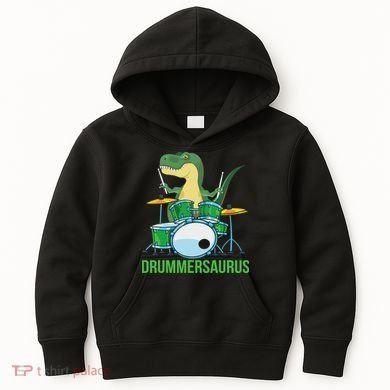 Funny T Rex Percussion Drummersaurus Drummer Gift Drums Kids Hoodie