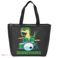 Funny T Rex Percussion Drummersaurus Drummer Gift Drums Tote Bag thumb 0