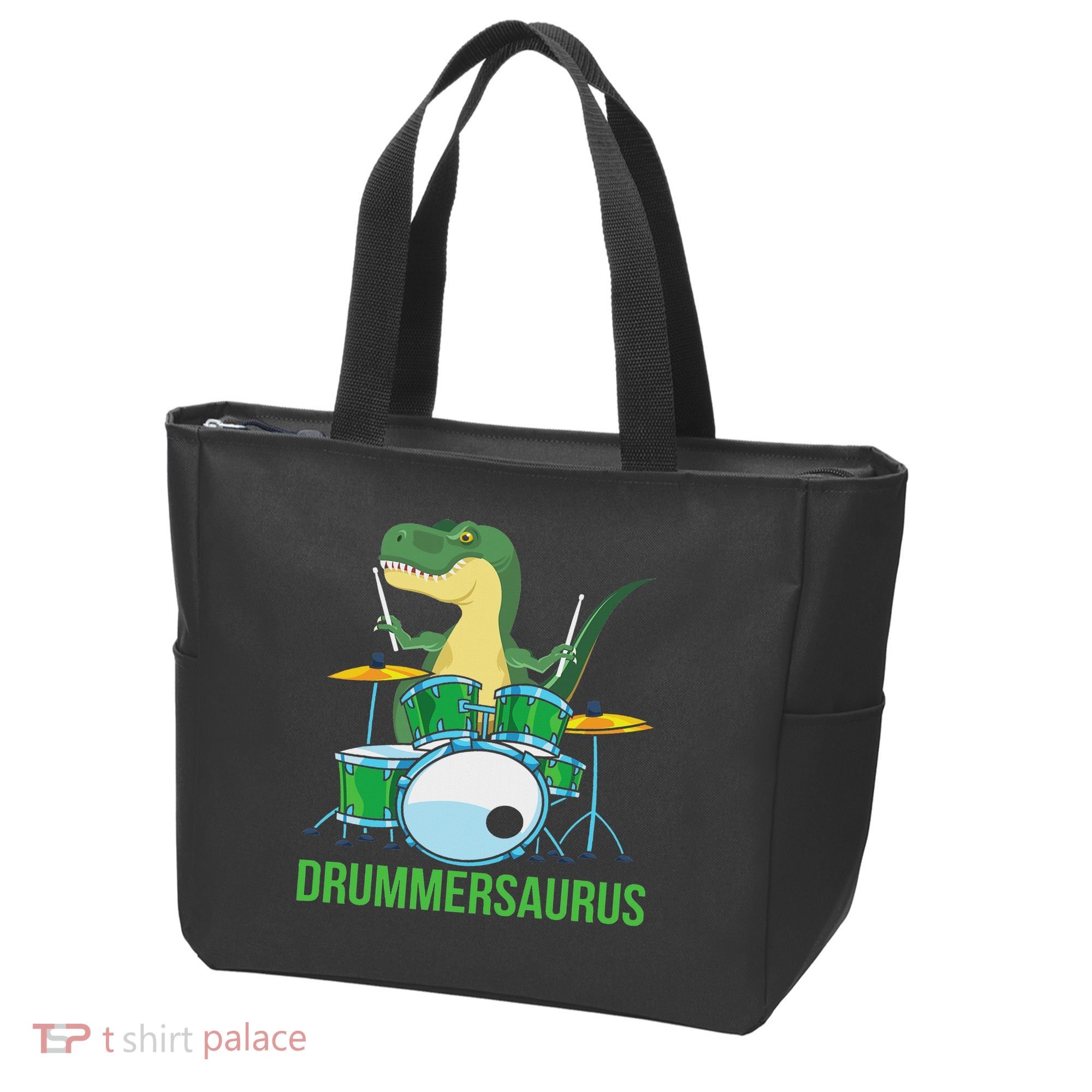 Funny T Rex Percussion Drummersaurus Drummer Gift Drums Tote Bag