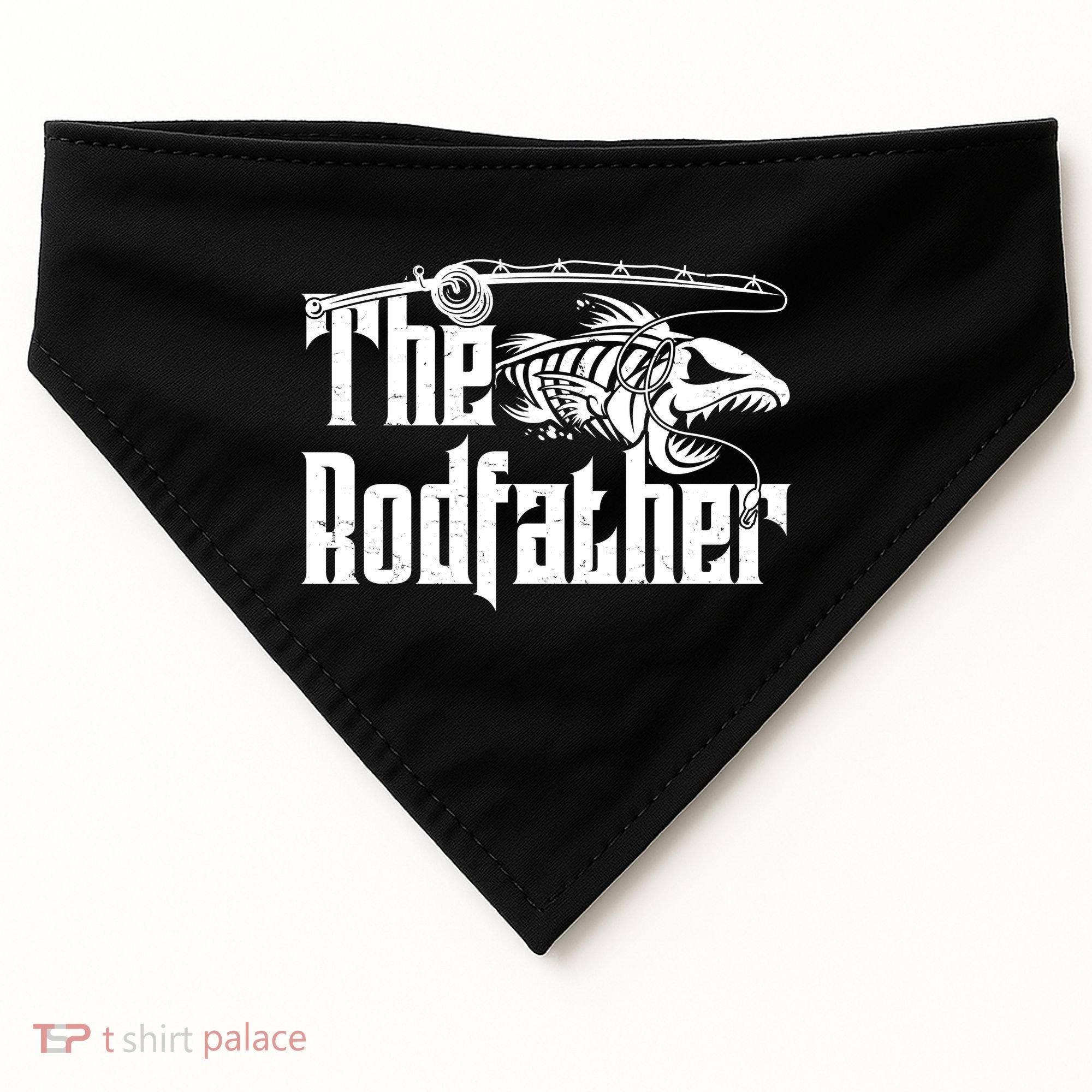 Funny The Rodfather FIshing USA-Made Doggie Bandana