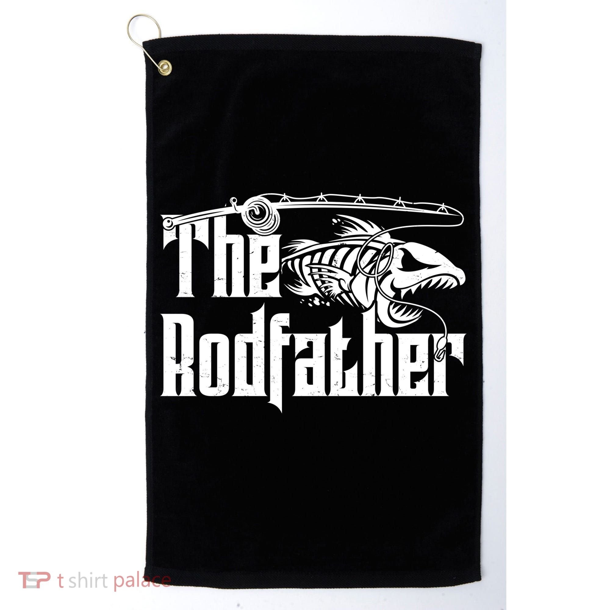 Funny The Rodfather FIshing Golf Towel