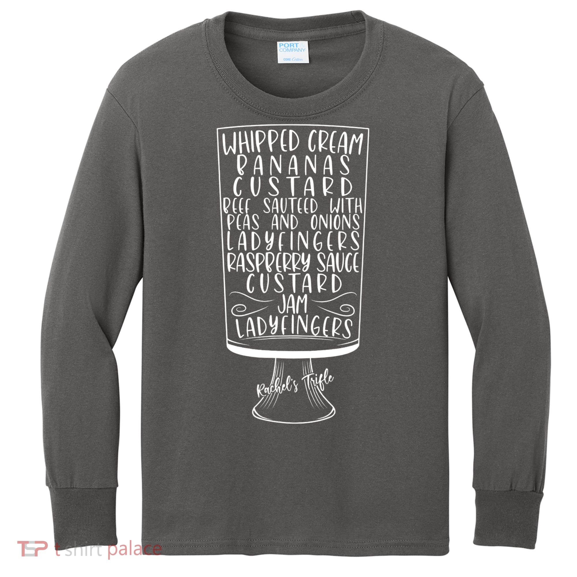 Friends Thanksgiving Rachel's Trifle Whipped Cream Bananas Kids Long Sleeve Shirt