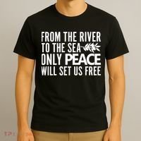 From The River To The Sea Only Peace Will Set Us Free T-Shirt thumb 3