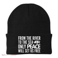 From The River To The Sea Only Peace Will Set Us Free Beanie thumb 0