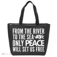 From The River To The Sea Only Peace Will Set Us Free Tote Bag thumb 0