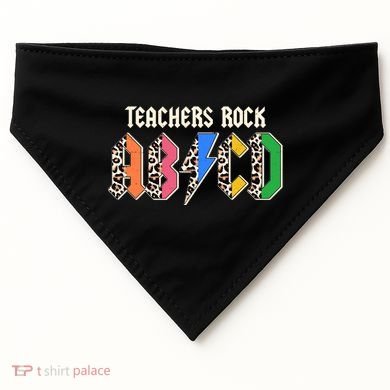 Funny Teachers Rock ABCD Rocker USA-Made Doggie Bandana
