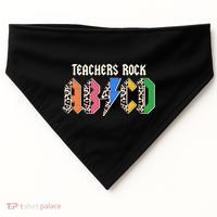 Funny Teachers Rock ABCD Rocker USA-Made Doggie Bandana thumb 0