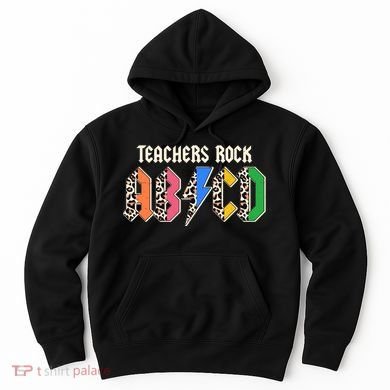 Funny Teachers Rock ABCD Rocker Hoodie